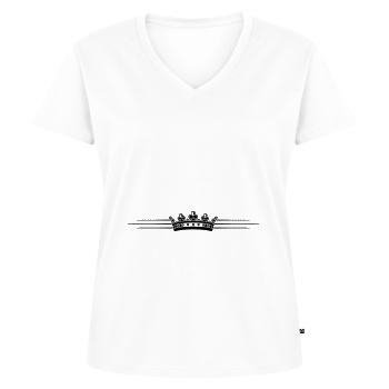 Krone Linie Design - Frauen Premium Bio T-Shirt mit V-Ausschnitt - Weiß - Vorne - AI Model Female 172 dark (172cm)