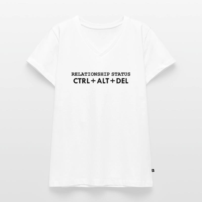 État de la relation CTRL ALT DELETE T-shirt encolure en V Premium bio Femme