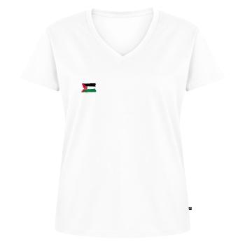 Palästinensische Flagge - Frauen Premium Bio T-Shirt mit V-Ausschnitt - Weiß - Vorne - AI Model Female 172 dark (172cm)