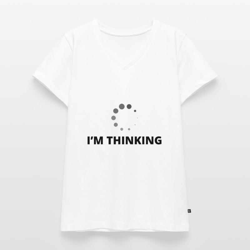 I'm Thinking Coder Software Developer Programmer N Frauen Premium Bio T-Shirt mit V-Ausschnitt