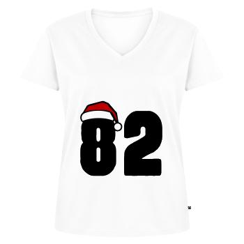 82 Zahl Weihnachten - Frauen Premium Bio T-Shirt mit V-Ausschnitt - Weiß - Vorne - AI Model Female 172 dark (172cm)