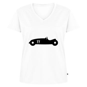Ancienne voiture - T-shirt encolure en V Premium bio Femme - blanc - Devant - AI Model Female 172 dark (172cm)