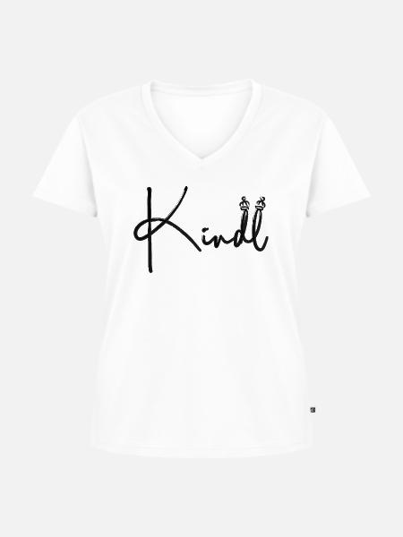 Münchner Kindl - Frauen Premium Bio T-Shirt mit V-Ausschnitt - Weiß