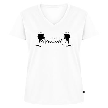 Weingläser Cardio - Frauen Premium Bio T-Shirt mit V-Ausschnitt - Weiß - Vorne - AI Model Female 172 dark (172cm)