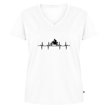 Motorräder Motorroller Motorradfahrer Motorrad - Frauen Premium Bio T-Shirt mit V-Ausschnitt - Weiß - Vorne - AI Model Female 172 dark (172cm)