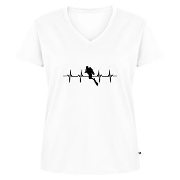 buceador buceador buceo oxígeno - Camiseta ecológica prémium para mujer con cuello de pico - blanco - delante - AI Model Female 172 dark (172cm)