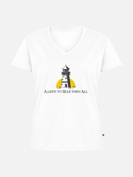 Ein Licht sie knechten - Frauen Premium Bio T-Shirt mit V-Ausschnitt - Weiß