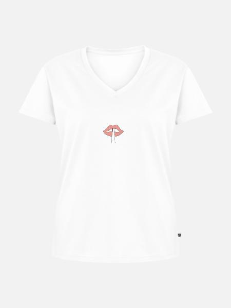chut... - Frauen Premium Bio T-Shirt mit V-Ausschnitt - Weiß