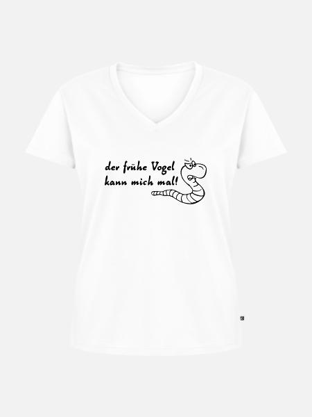der frühe vogel - Frauen Premium Bio T-Shirt mit V-Ausschnitt - Weiß