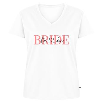 JGA-Bride to be-personalisierbar - Frauen Premium Bio T-Shirt mit V-Ausschnitt - Weiß - Vorne - AI Model Female 172 dark (172cm)