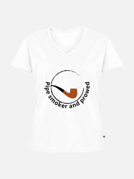 Pipe smoker and prowed - Frauen Premium Bio T-Shirt mit V-Ausschnitt - Weiß