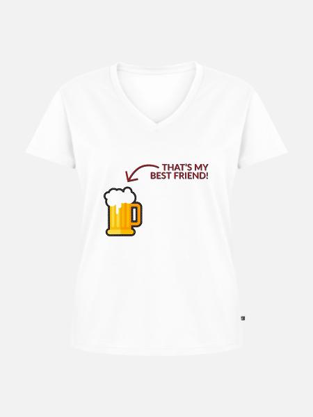 That´s my best Friend - Frauen Premium Bio T-Shirt mit V-Ausschnitt - Weiß