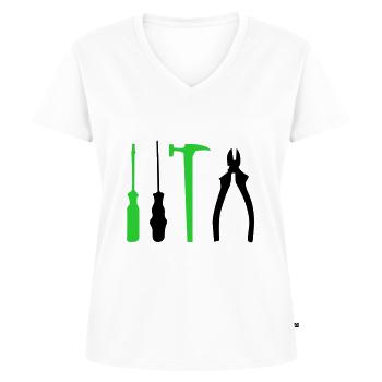 tool - Women's Premium Organic V-neck T-shirt - white - Front - AI Model Female 172 dark (172cm)