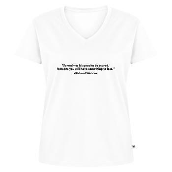 Richard Webber Zitate - Frauen Premium Bio T-Shirt mit V-Ausschnitt - Weiß - Vorne - AI Model Female 172 dark (172cm)