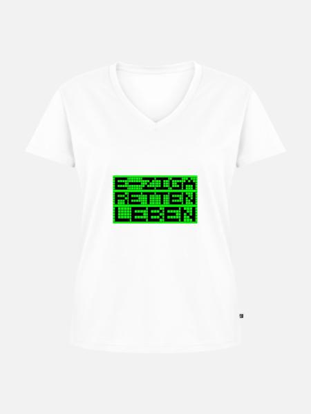 E ZIGA RETTEN LEBEN - Frauen Premium Bio T-Shirt mit V-Ausschnitt - Weiß