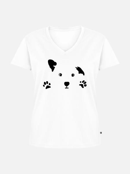Hund, Hündchen - Frauen Premium Bio T-Shirt mit V-Ausschnitt - Weiß