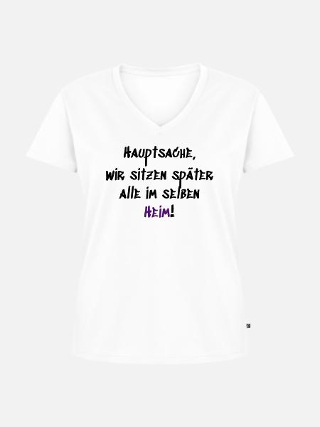 Im selben Heim - Frauen Premium Bio T-Shirt mit V-Ausschnitt - Weiß
