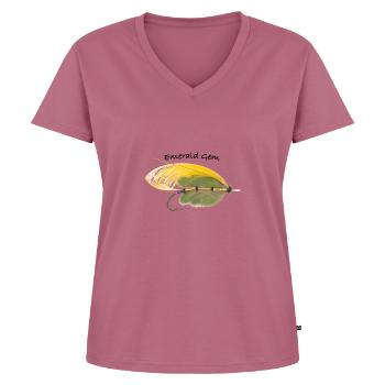 Emerald Gem - Women's Premium Organic V-neck T-shirt - mauve - Front - AI Model Female 172 dark (172cm)