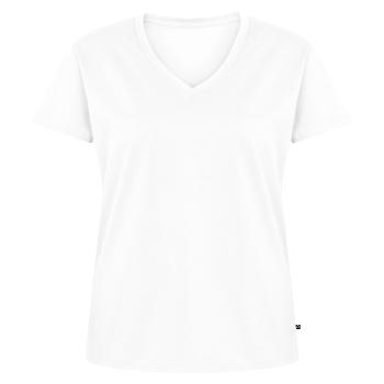 kerstin - Frauen Premium Bio T-Shirt mit V-Ausschnitt - Weiß - Vorne - AI Model Female 172 dark (172cm)