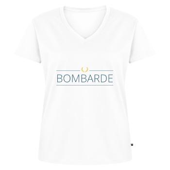 Bombarde - T-shirt encolure en V Premium bio Femme - blanc - Devant - AI Model Female 172 dark (172cm)