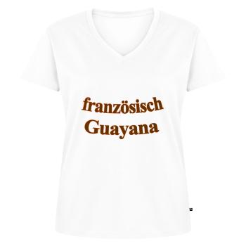 französisch Guayana - Frauen Premium Bio T-Shirt mit V-Ausschnitt - Weiß - Vorne - AI Model Female 172 dark (172cm)