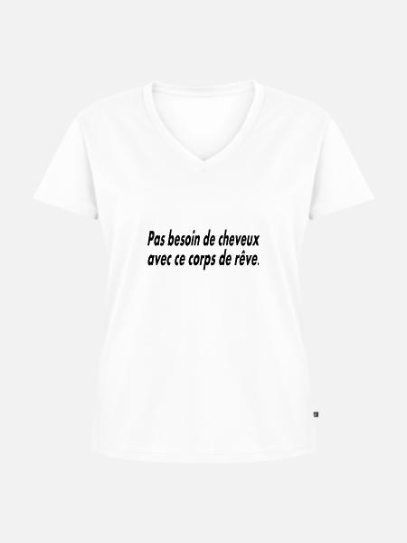 Haare, wofür? - Frauen Premium Bio T-Shirt mit V-Ausschnitt - Weiß