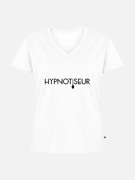 Hypnotiseur - nur Pendel - Frauen Premium Bio T-Shirt mit V-Ausschnitt - Weiß