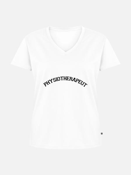 Physiotherapeut - Frauen Premium Bio T-Shirt mit V-Ausschnitt - Weiß