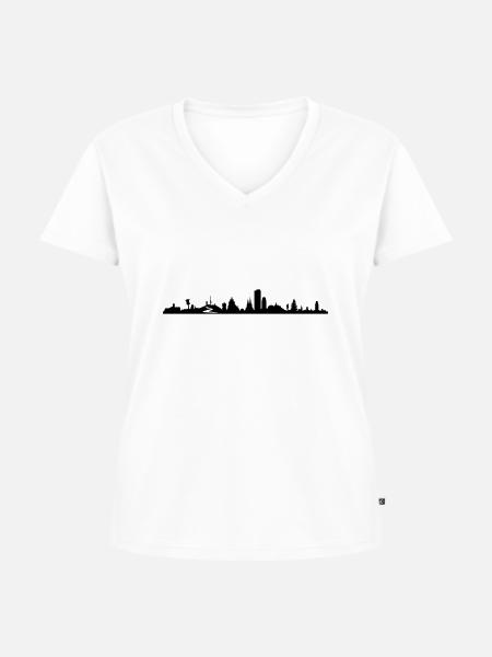 Skyline - Thüringen - Frauen Premium Bio T-Shirt mit V-Ausschnitt - Weiß