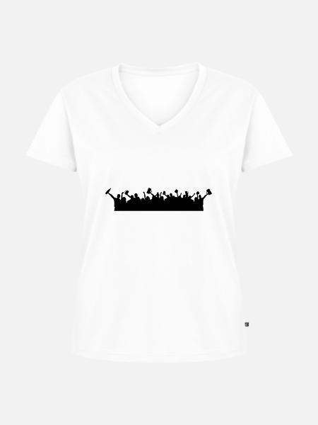Menschen - Jubel und Bier - Frauen Premium Bio T-Shirt mit V-Ausschnitt - Weiß