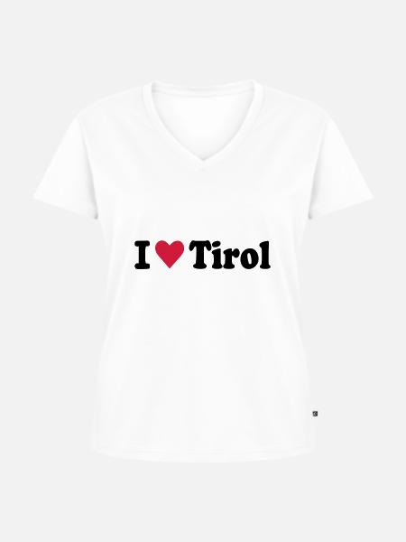 Tirol - Frauen Premium Bio T-Shirt mit V-Ausschnitt - Weiß