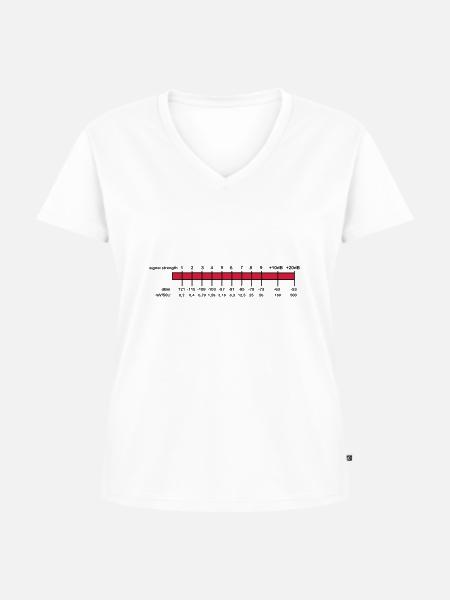 S-Meter - Frauen Premium Bio T-Shirt mit V-Ausschnitt - Weiß