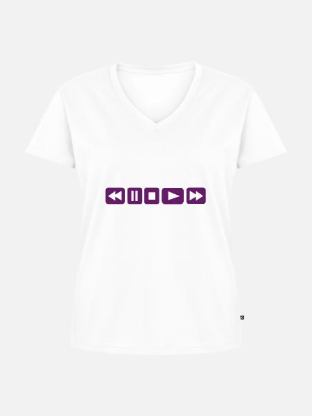 Player - Tasten - DJ - Frauen Premium Bio T-Shirt mit V-Ausschnitt - Weiß