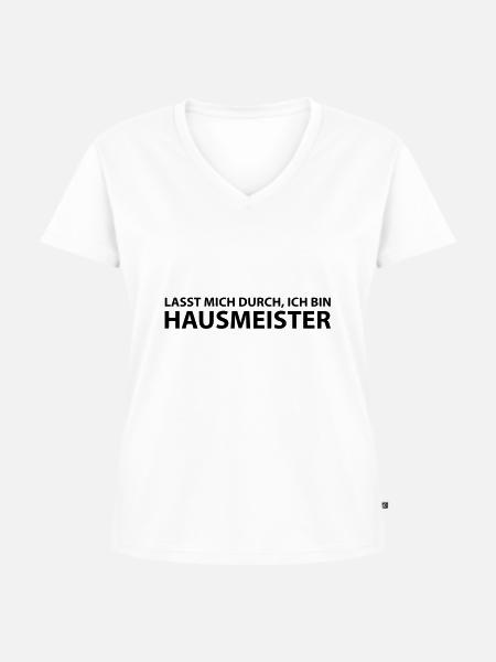 hausmeister - Frauen Premium Bio T-Shirt mit V-Ausschnitt - Weiß