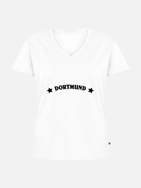 Dortmund - Frauen Premium Bio T-Shirt mit V-Ausschnitt - Weiß