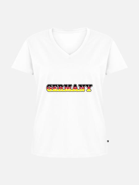 germany - Frauen Premium Bio T-Shirt mit V-Ausschnitt - Weiß