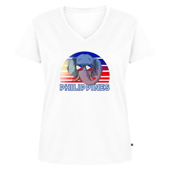 Philippinen - Frauen Premium Bio T-Shirt mit V-Ausschnitt - Weiß - Vorne - AI Model Female 172 dark (172cm)