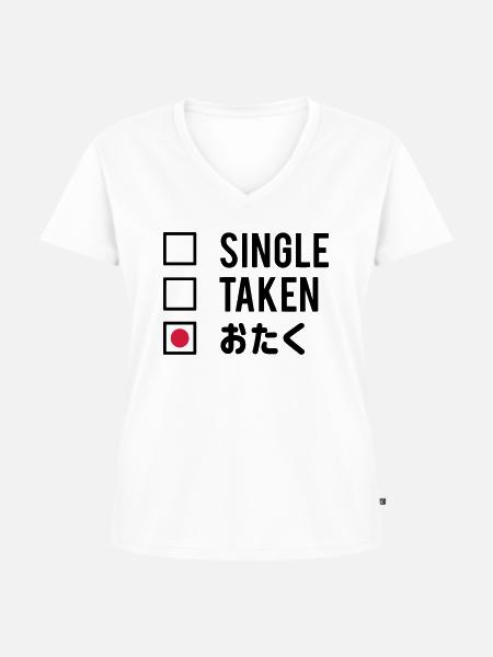 fandom otaku - Frauen Premium Bio T-Shirt mit V-Ausschnitt - Weiß