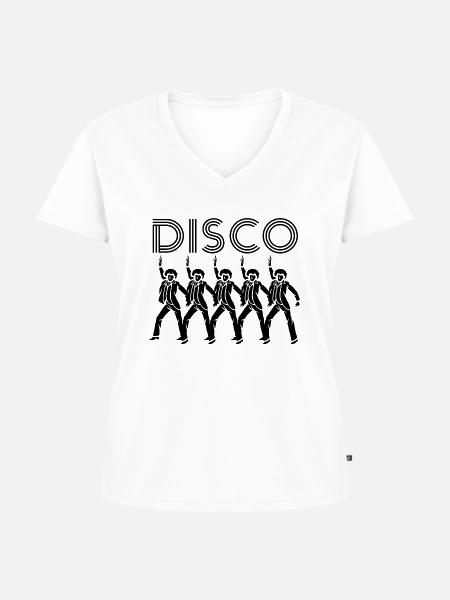Diskothek - Frauen Premium Bio T-Shirt mit V-Ausschnitt - Weiß