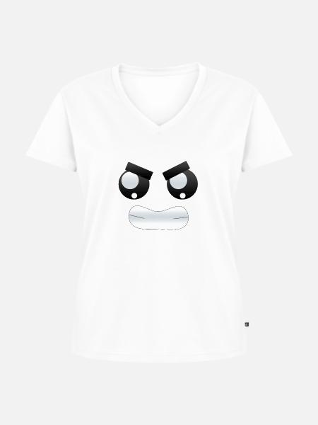 Wut im Bauch - Frauen Premium Bio T-Shirt mit V-Ausschnitt - Weiß