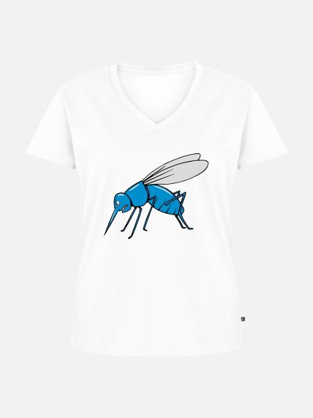 Mücke mosquito - Frauen Premium Bio T-Shirt mit V-Ausschnitt - Weiß