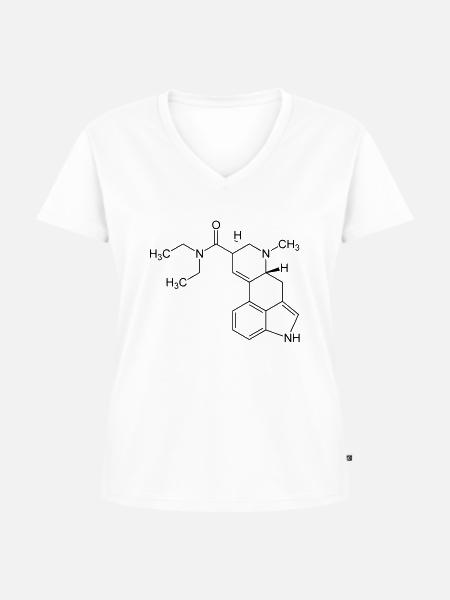 LSD Strukturformel - Frauen Premium Bio T-Shirt mit V-Ausschnitt - Weiß
