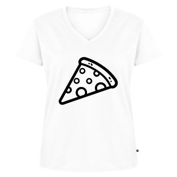 Pizza slice - Women's Premium Organic V-neck T-shirt - white - Front - AI Model Female 172 dark (172cm)
