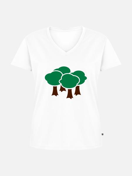 Wald - Frauen Premium Bio T-Shirt mit V-Ausschnitt - Weiß