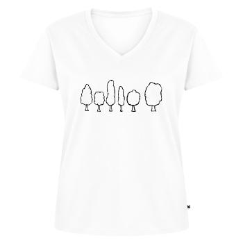 Nature - trees - sw - Women's Premium Organic V-neck T-shirt - white - Front - AI Model Female 172 dark (172cm)