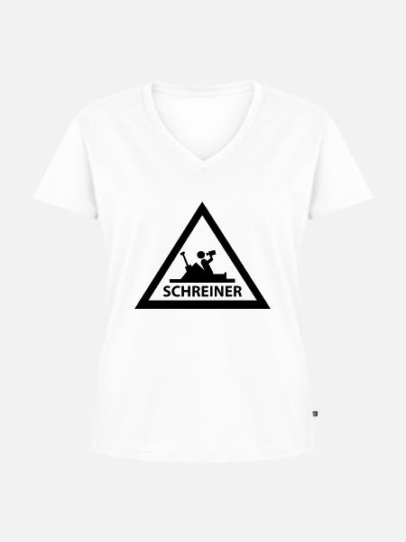 schreiner - Frauen Premium Bio T-Shirt mit V-Ausschnitt - Weiß