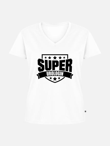 Super Urologin - Frauen Premium Bio T-Shirt mit V-Ausschnitt - Weiß