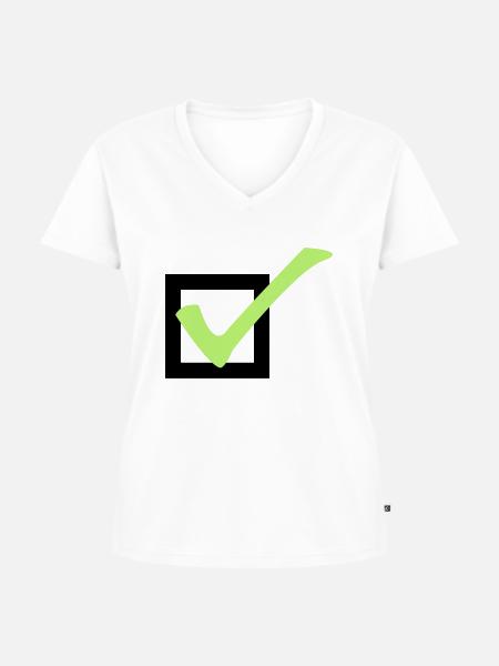 check - Frauen Premium Bio T-Shirt mit V-Ausschnitt - Weiß