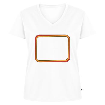 cadre de texte feu - T-shirt encolure en V Premium bio Femme - blanc - Devant - AI Model Female 172 dark (172cm)