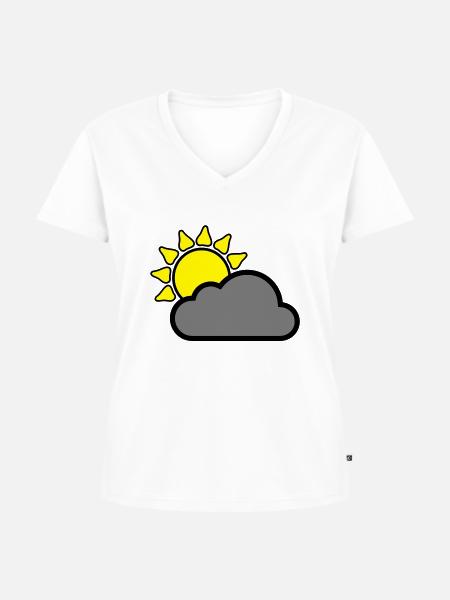 Cloud - Sun - Wolke - Sonne - Frauen Premium Bio T-Shirt mit V-Ausschnitt - Weiß